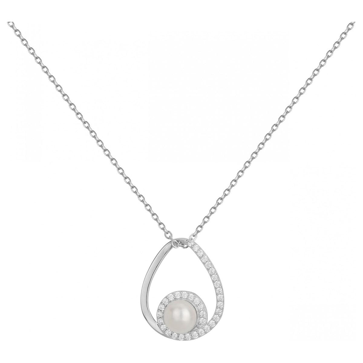 Collier en Argent avec perle d'eau douce blanc