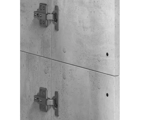 Buffet haut gris béton 60x35x180 cm bois d'ingénierie