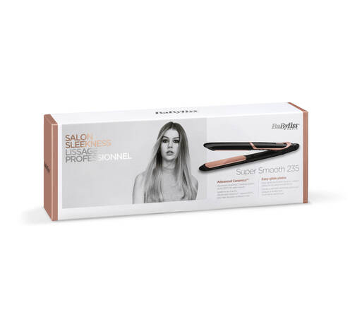 Super Smooth 235 Haarglätter Keramik Glätteisen Haar Streckeisen mit Ionenfunktion (ST391E) - Schwarz / Roségold