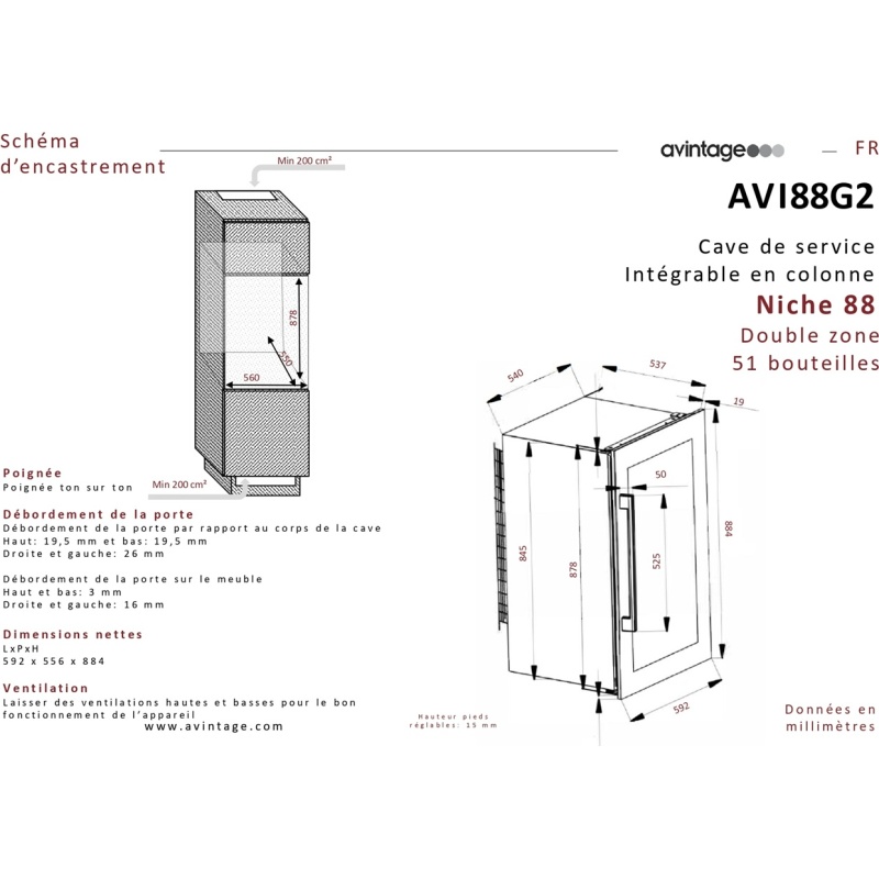 Cave de service Avintage AVI88G2