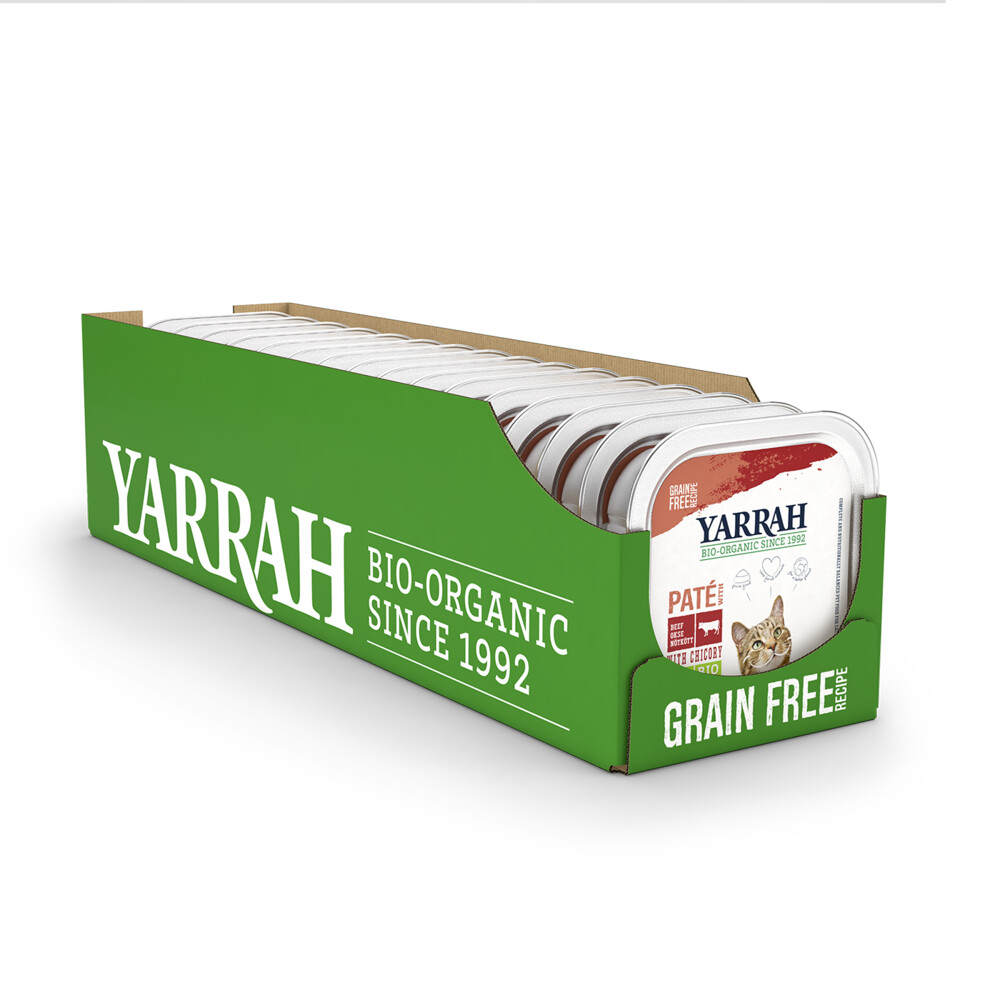 16x Yarrah Bio Kattenvoer Paté Rund & Kip100 gr