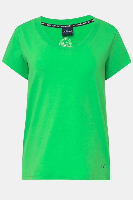 T-Shirt, kleiner Knoten Print, V-Ausschnitt, Halbarm, OEKO-TEX MIG