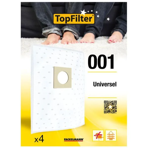 Lot de 4 sacs aspirateur universels Premium TopFilter