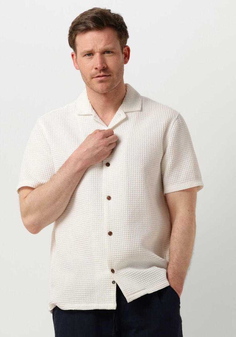 ANERKJENDT witte anerkjendt casual overhemd akleon s/s waffle shirt