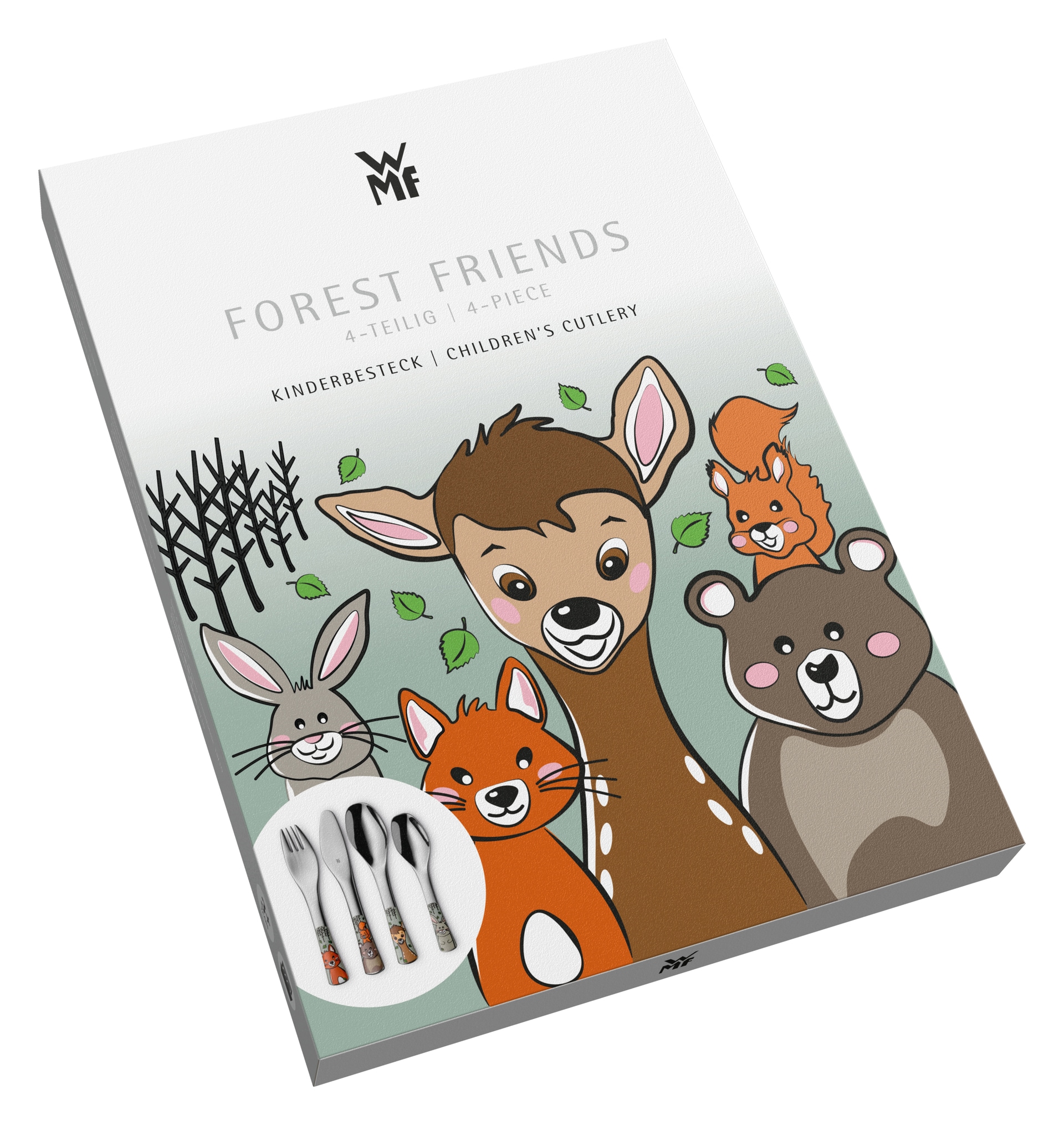 WMF Kinderbesteck-Set FOREST FRIENDS 4-teilig Edelstahl
