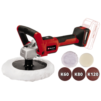 Einhell 18V polijst-/schuurmachine CE-CP 18/180 Li E (zonder accu)