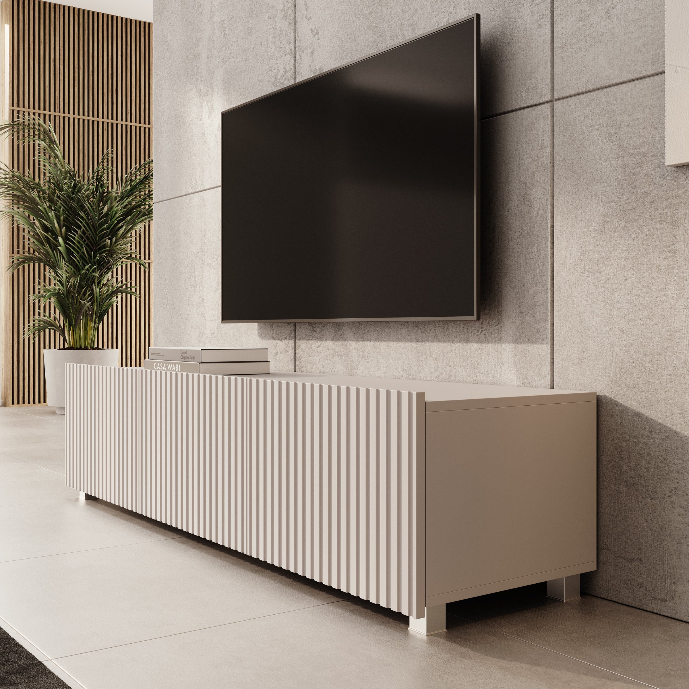 Meubella - TV-Meubel Kenderes - Beige - 150 cm