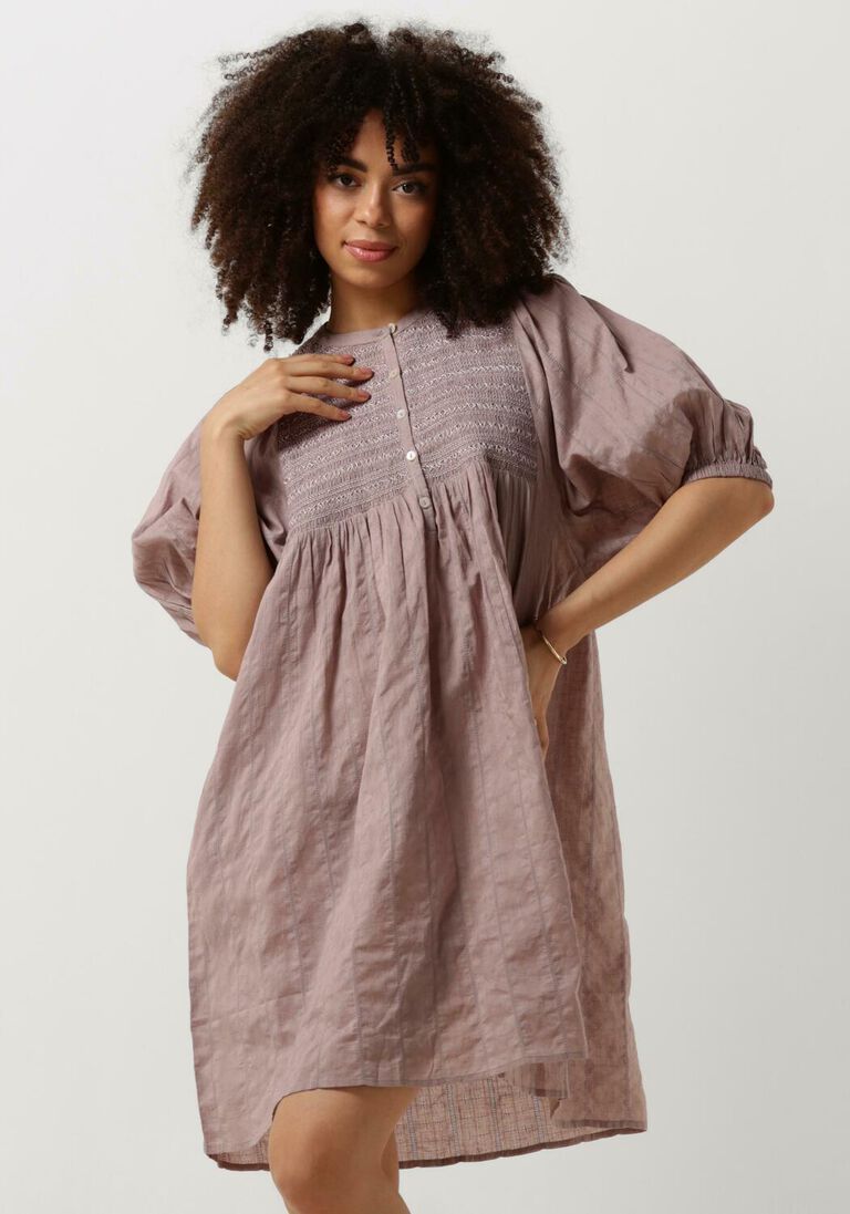 RUBY TUESDAY roze ruby tuesday mini jurk shanna short dress with half sleeves and smock on chest