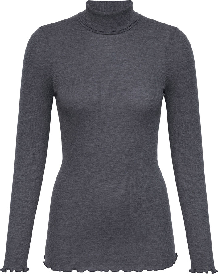Rosemunde Wool t-shirt turtleneck regular ls Grå