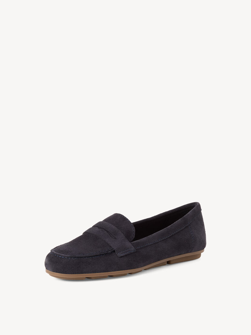 Leren Instappers - blauw