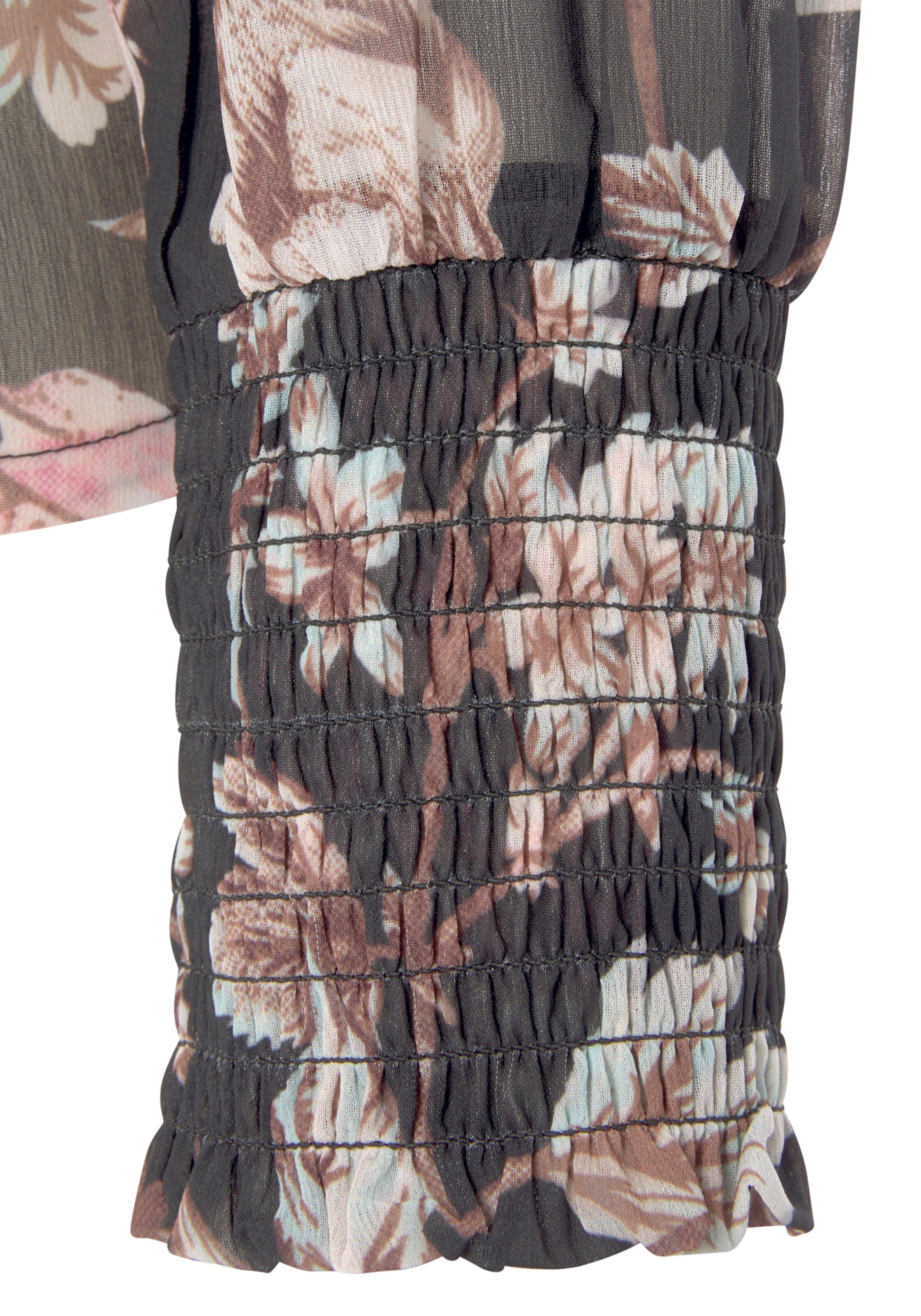 LASCANA Chiffonbluse in schwarz bedruckt