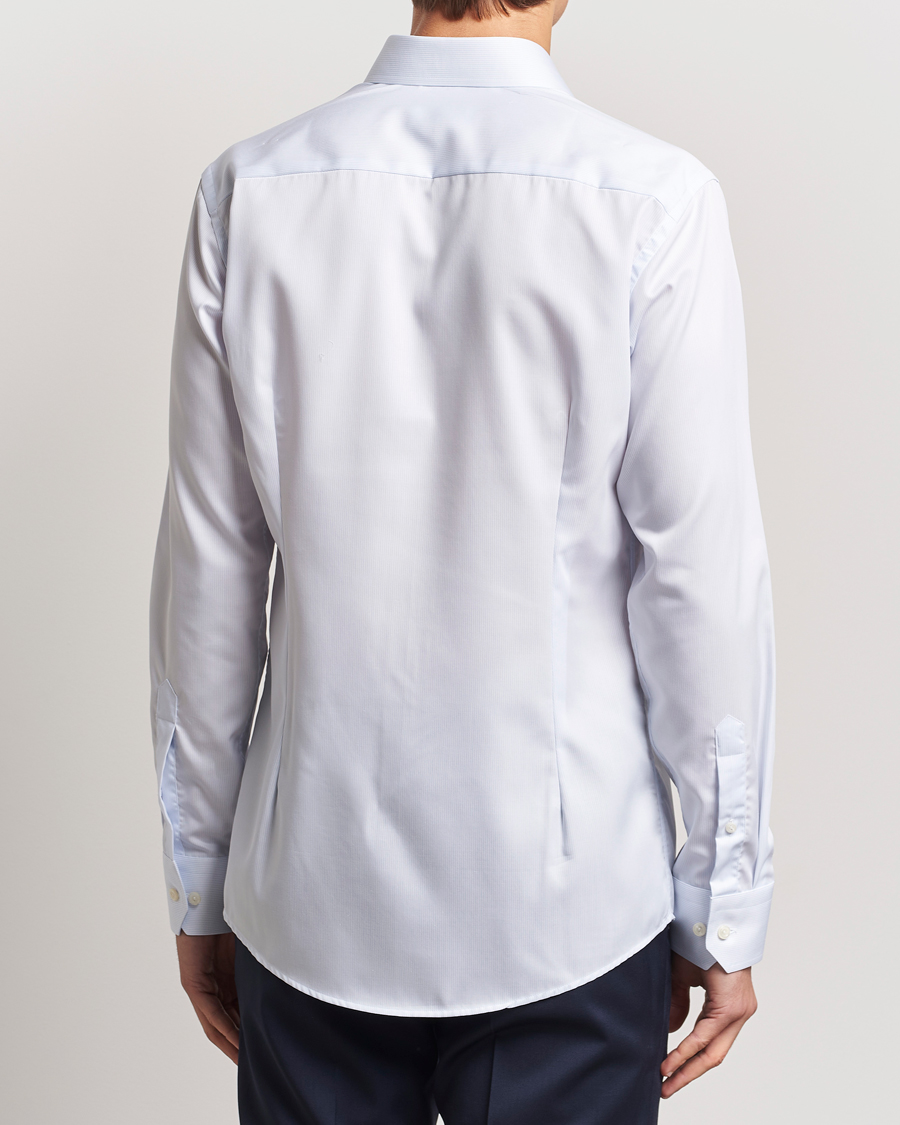 Eton Slim Fit Twill Hairline Stripe Shirt Blue/White
