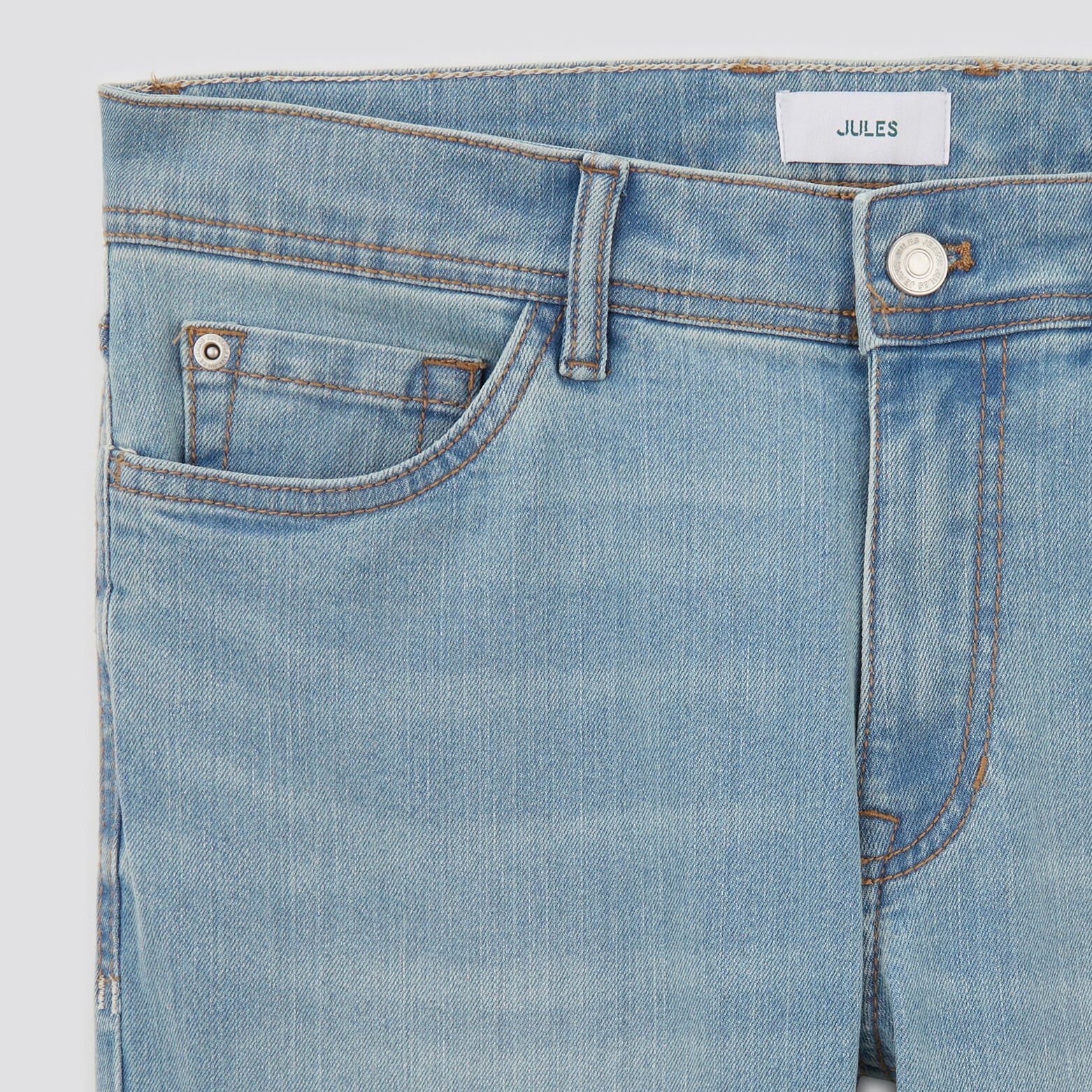 Jean slim en coton et polyester recyclés waterless Bleu moyen