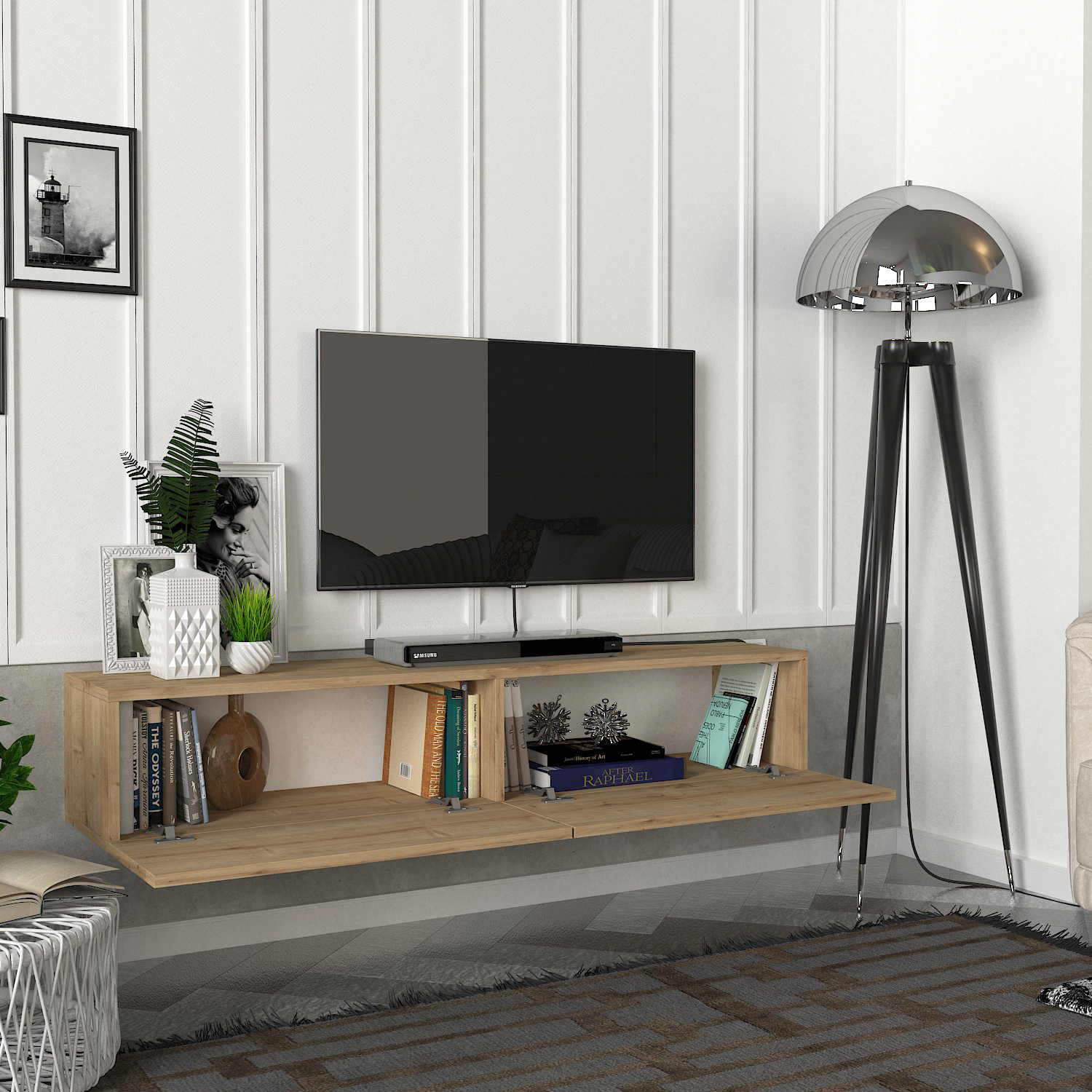 TV Lowboard - natur - hängend - 135 cm