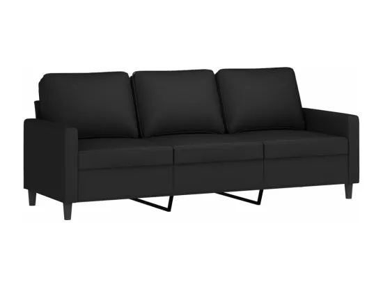 Canapé à 3 places avec repose-pieds Noir 180 cm Velours