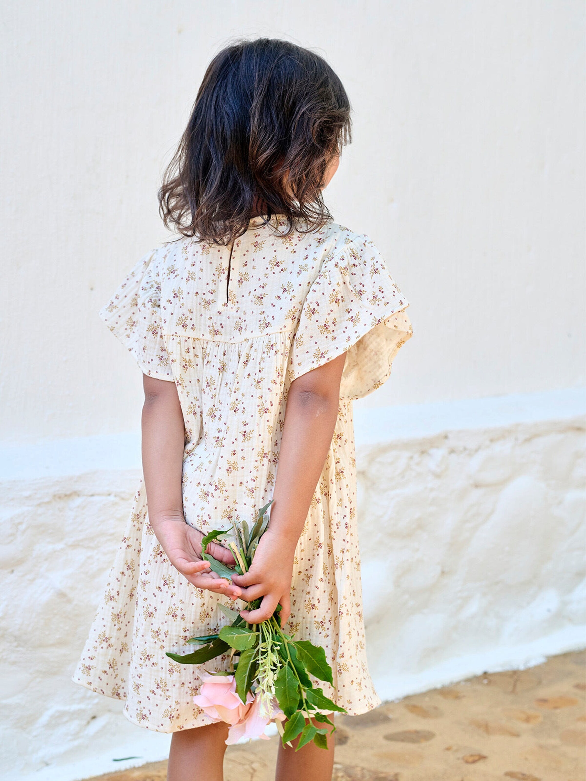 Vertbaudet Kurzärmeliges Mädchen Kleid vanille