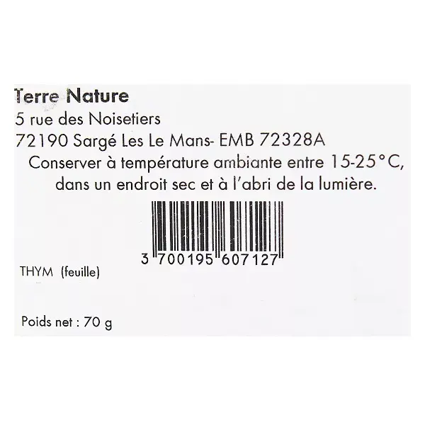 Chá de ervas orgânico de folhas de tomilho Vit'all+ 70g