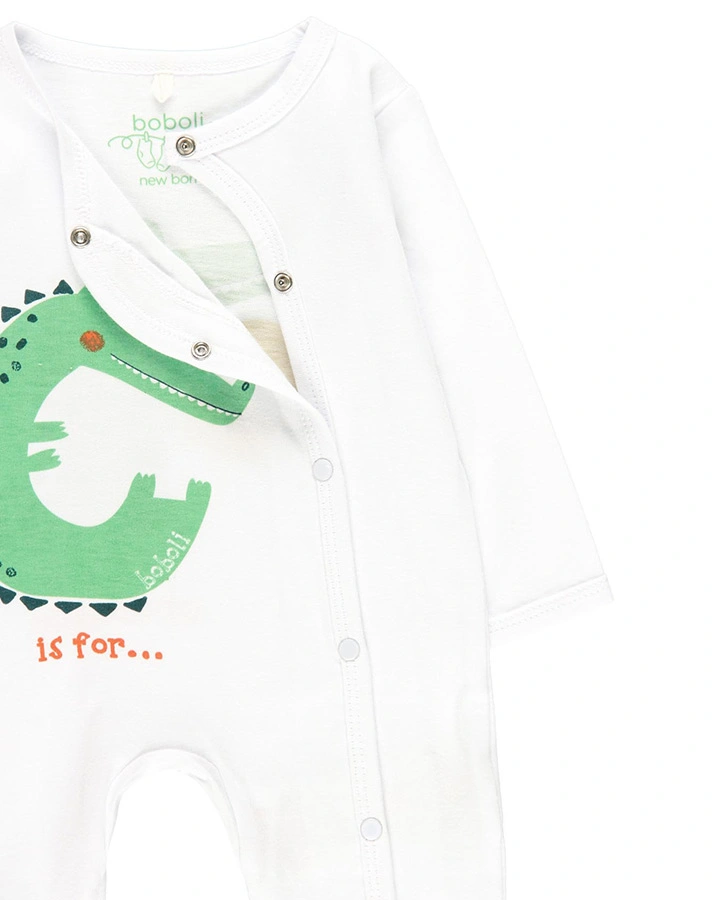 Strampler CROCO mit Fuß in weiß