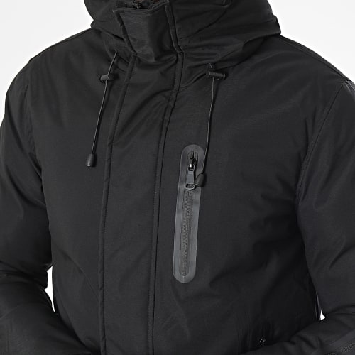 Parka Capuche Longue Noir