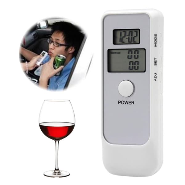 Digital Alkoholmeter med LCD-klokke