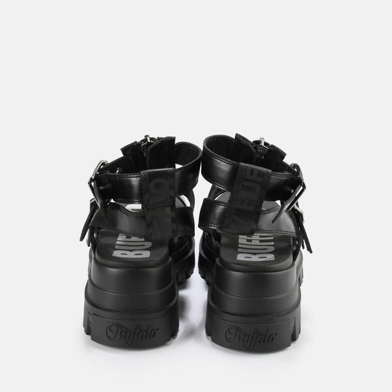 GLD ZIP sandales à plateforme véganes, noir