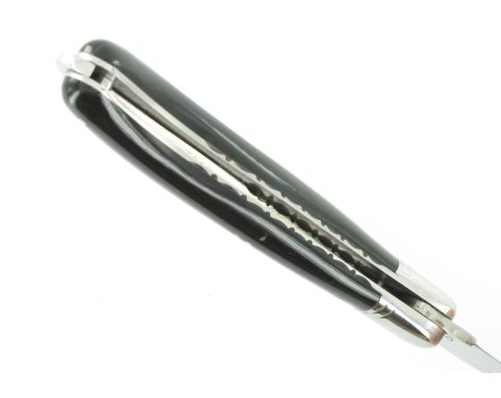 Laguiole Nature Guilloché Corne Noire Couteau de Poche - Laguiole par Fontenille Pataud