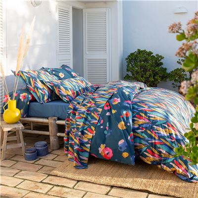 Linge de lit plumes colorées - BECQUET CRÉATION