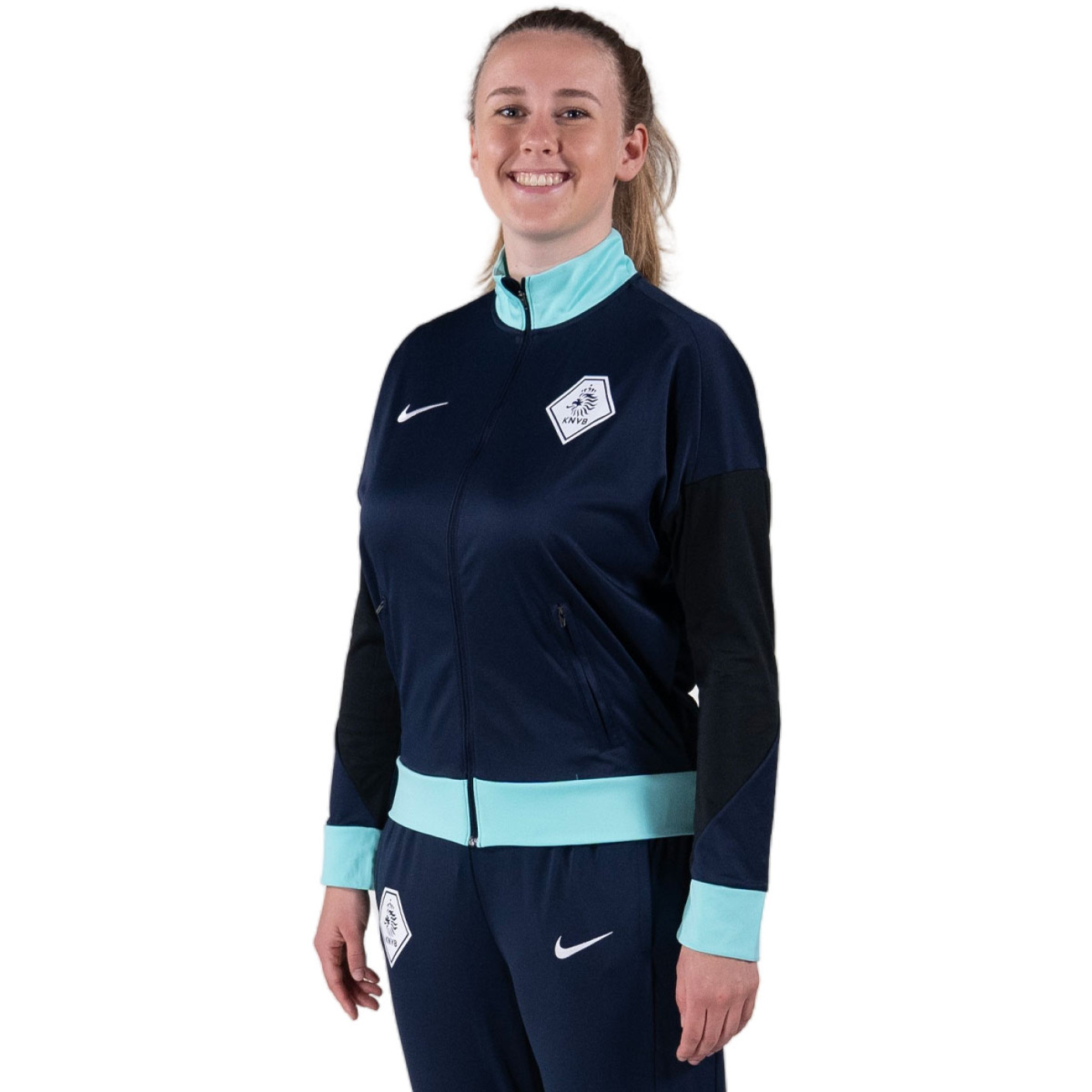 Nike KNVB Scheidsrechters Trainingsjack 2024-2026 Dames Donkerblauw Turquoise