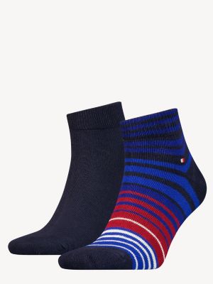 Pacote com 2 pares de meias listradas até o tornozelo