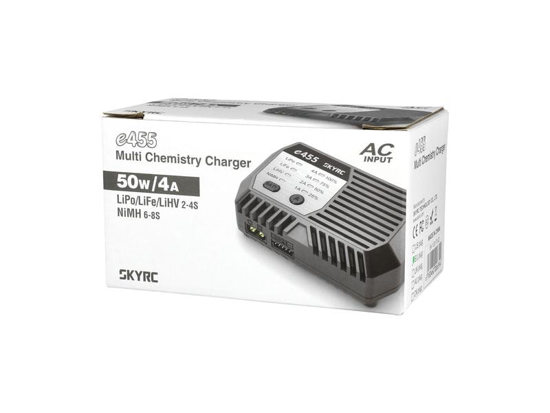 SKYRC Ladegerät e455 AC NiMH 6-8 / LiPo 2-4S, 50W Kompaktes Modellbau Ladegerät