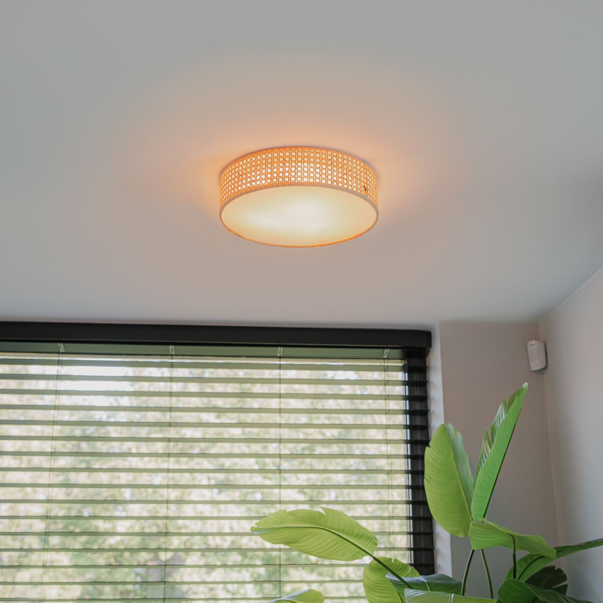 Oosterse plafondlamp rotan 40 cm 3-lichts - Tromma