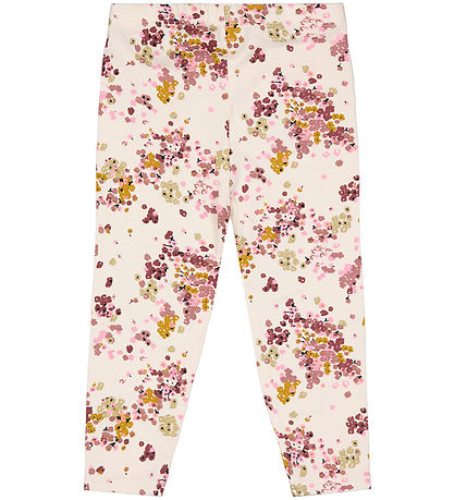 The New Siblings Leggings - TnsHerle - White Swan m. Blumen