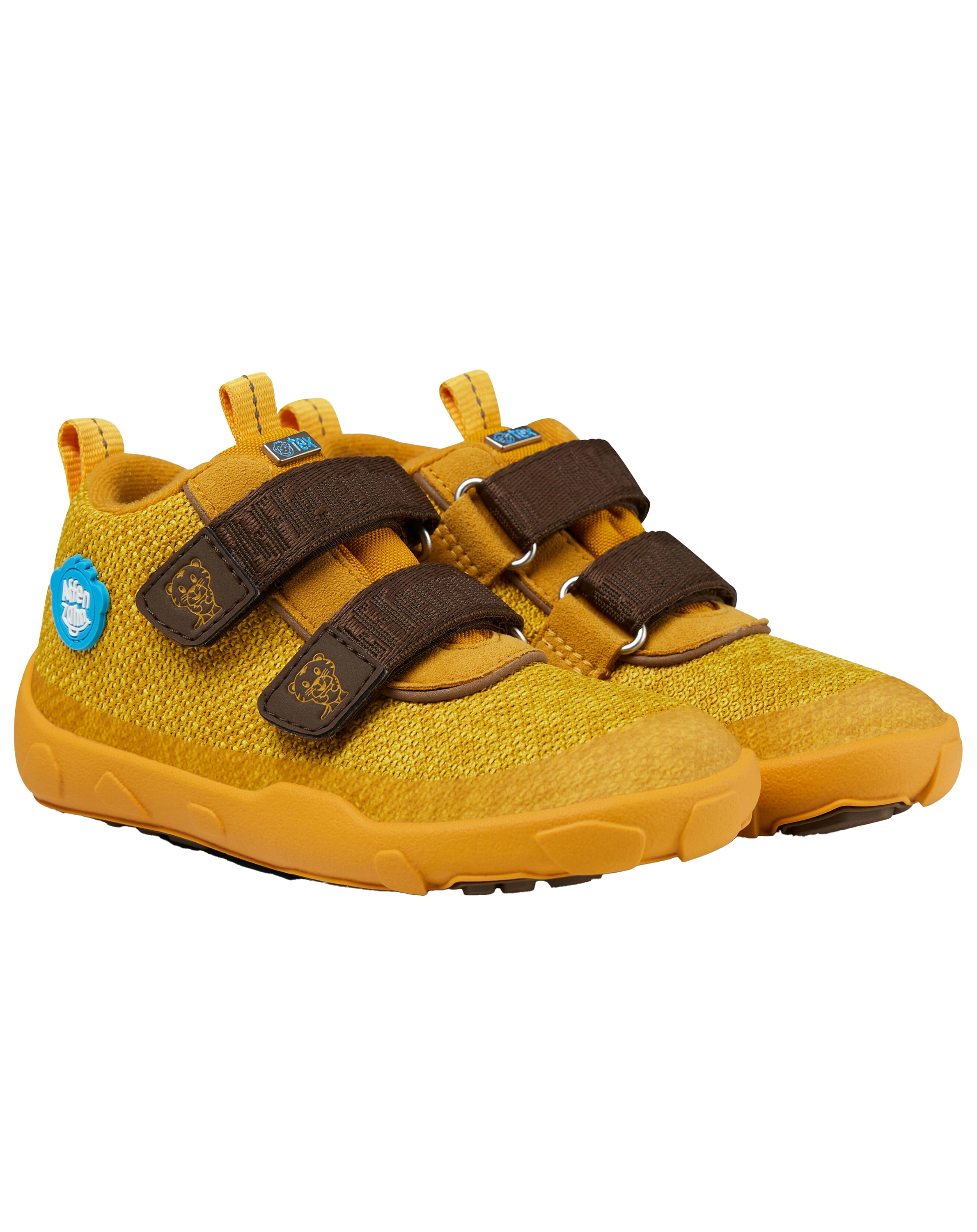 Strick-Halbschuhe HAPPY SMILE TIGER in gelb
