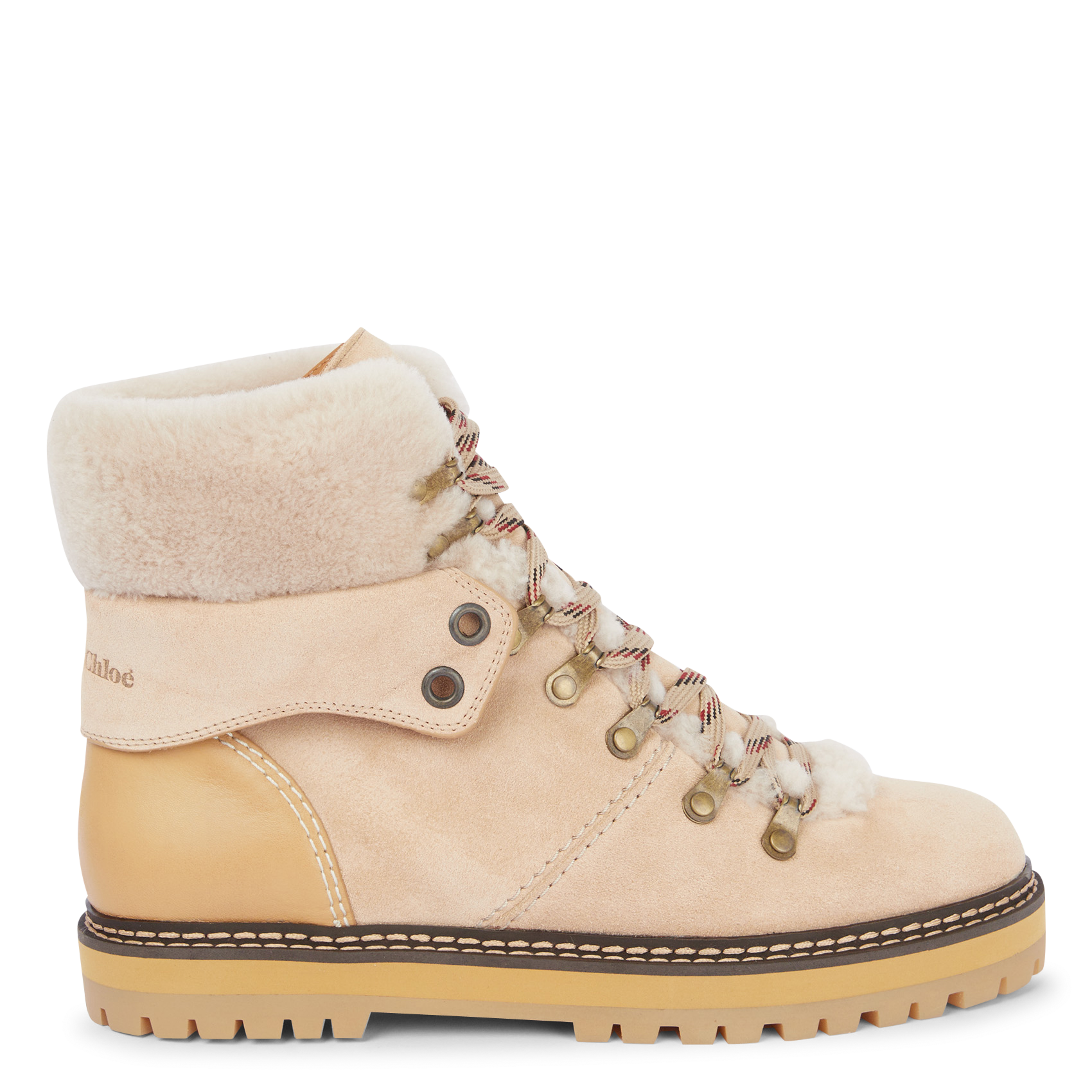 Bottines fourrées en cuir | Beige