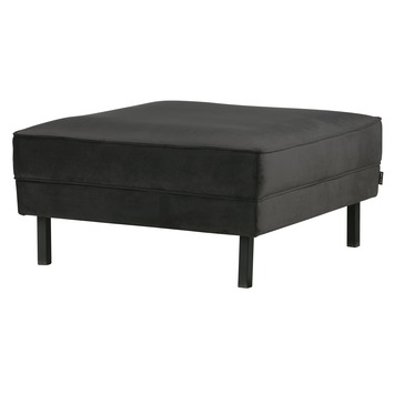WOOOD Hocker Robin antraciet fluweel gestoffeerd