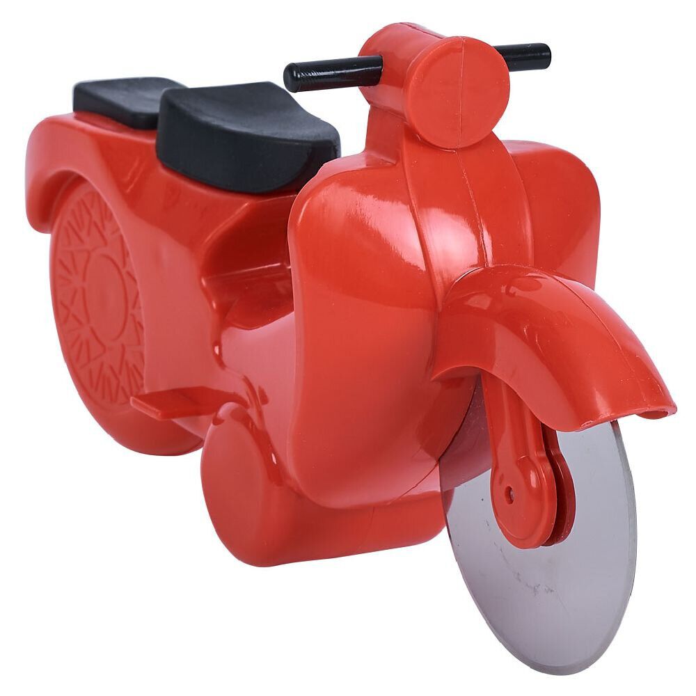 Roulette à pizza forme scooter rouge ou bleu