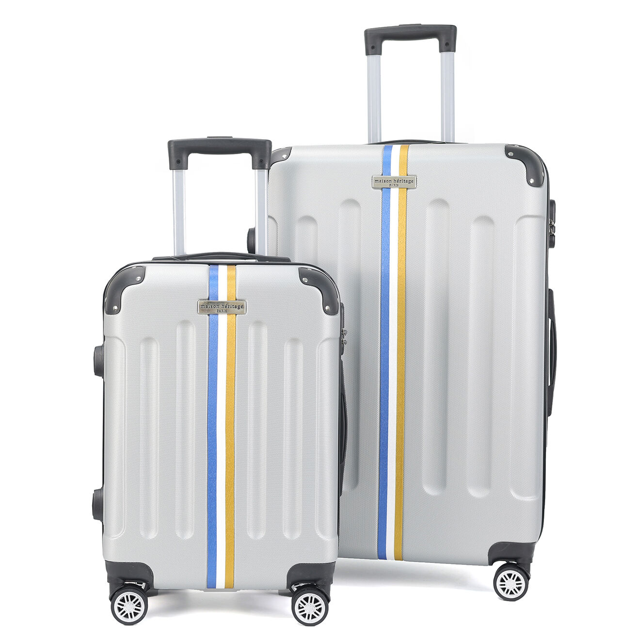 Maison Héritage 2 Valises 4 roues doubles Rivoli 55/75 cm argentées
