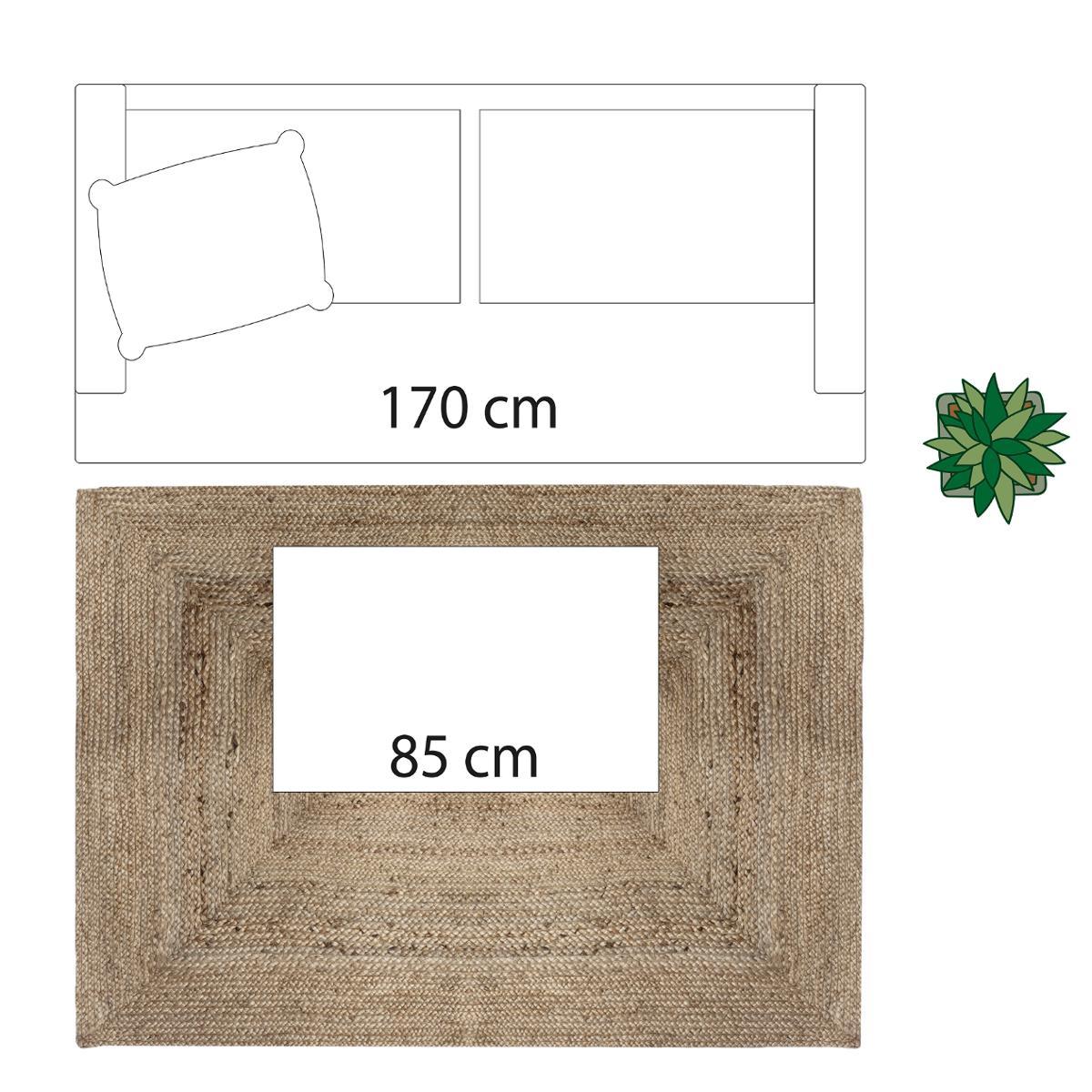 TAPIS JUTE NATUREL D.120X170CM