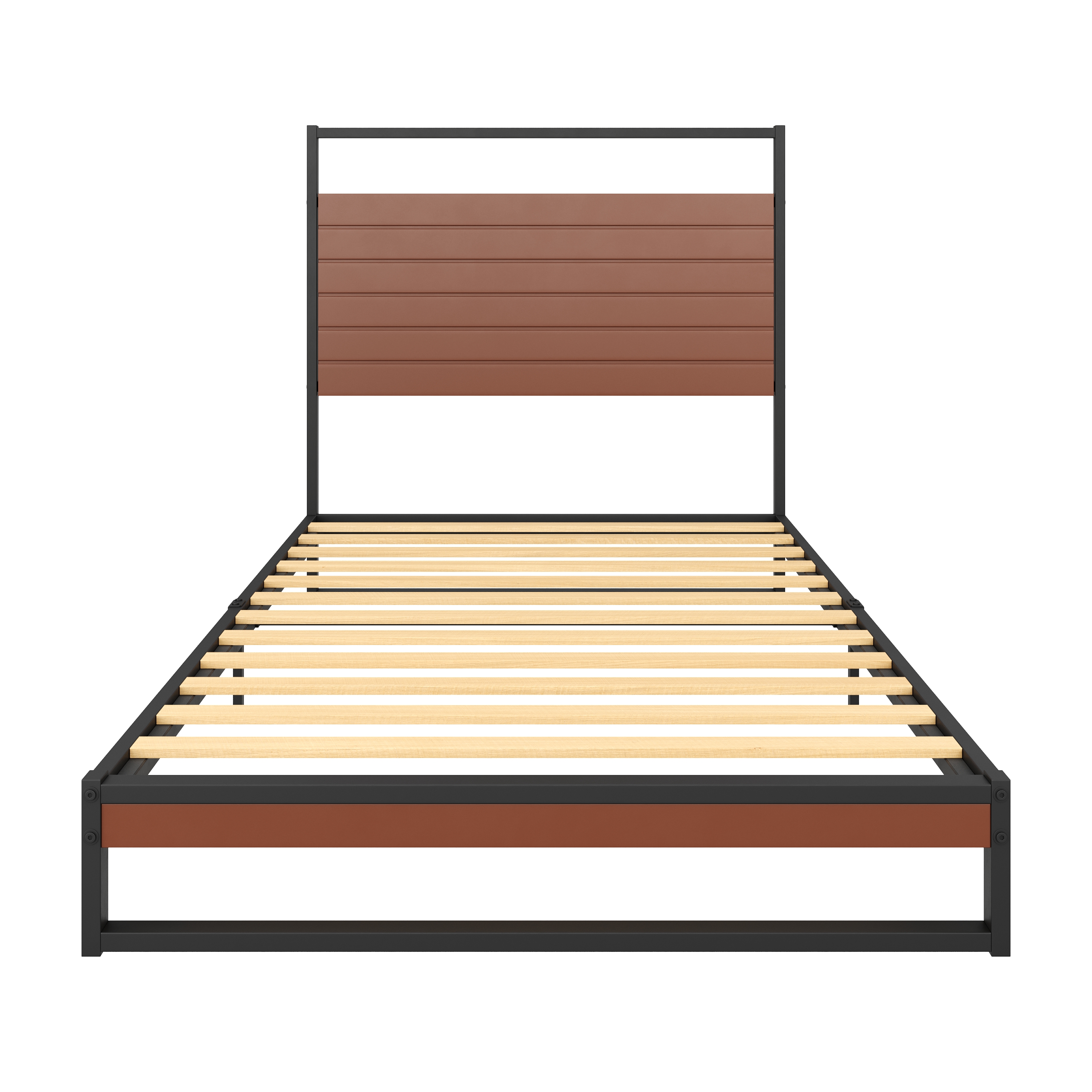 Metallbett INGRID 90 x 200 cm schwarz/natur
