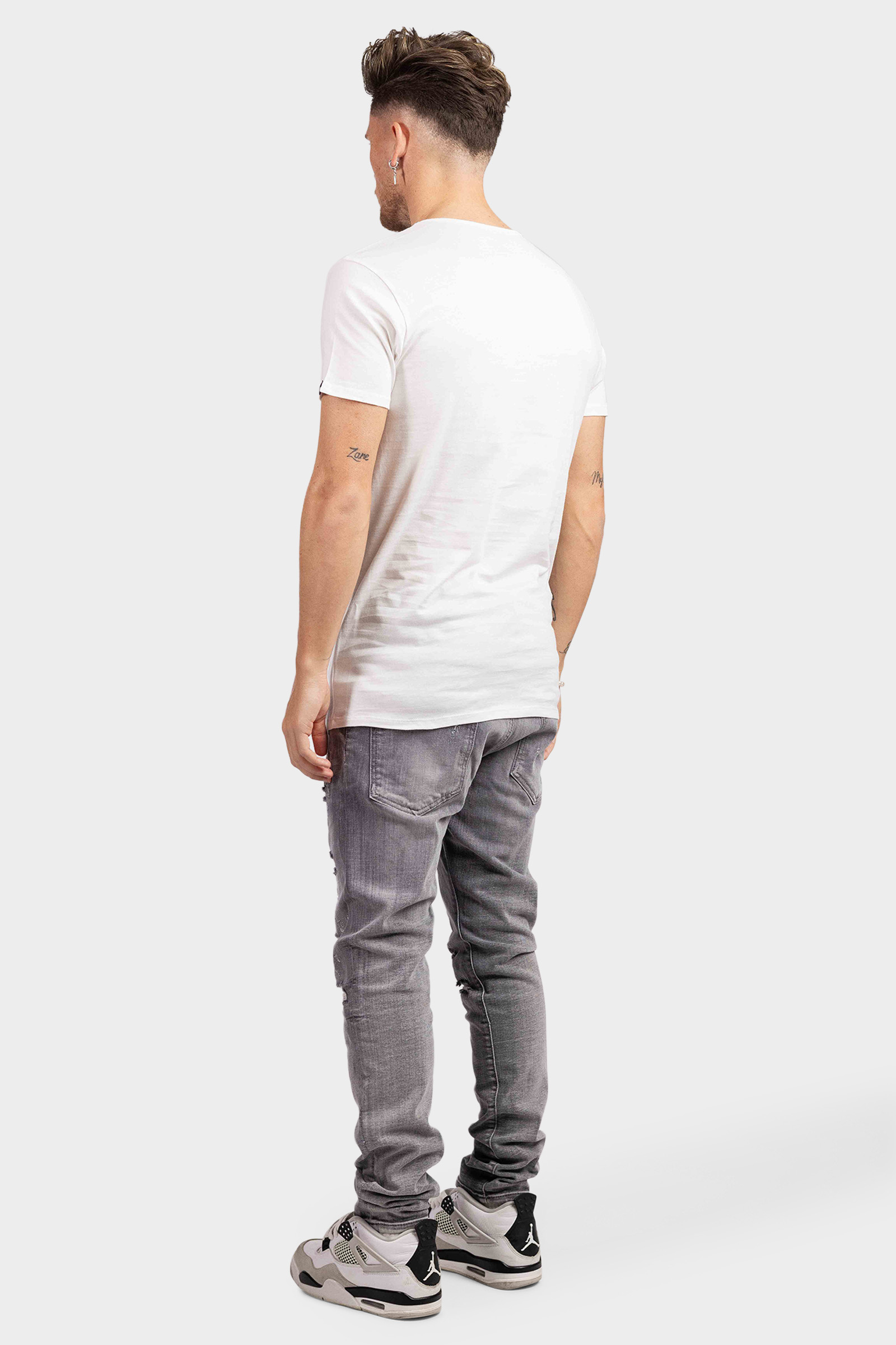 Puma Basic V-Hals T-Shirt 2-Pack Heren Wit