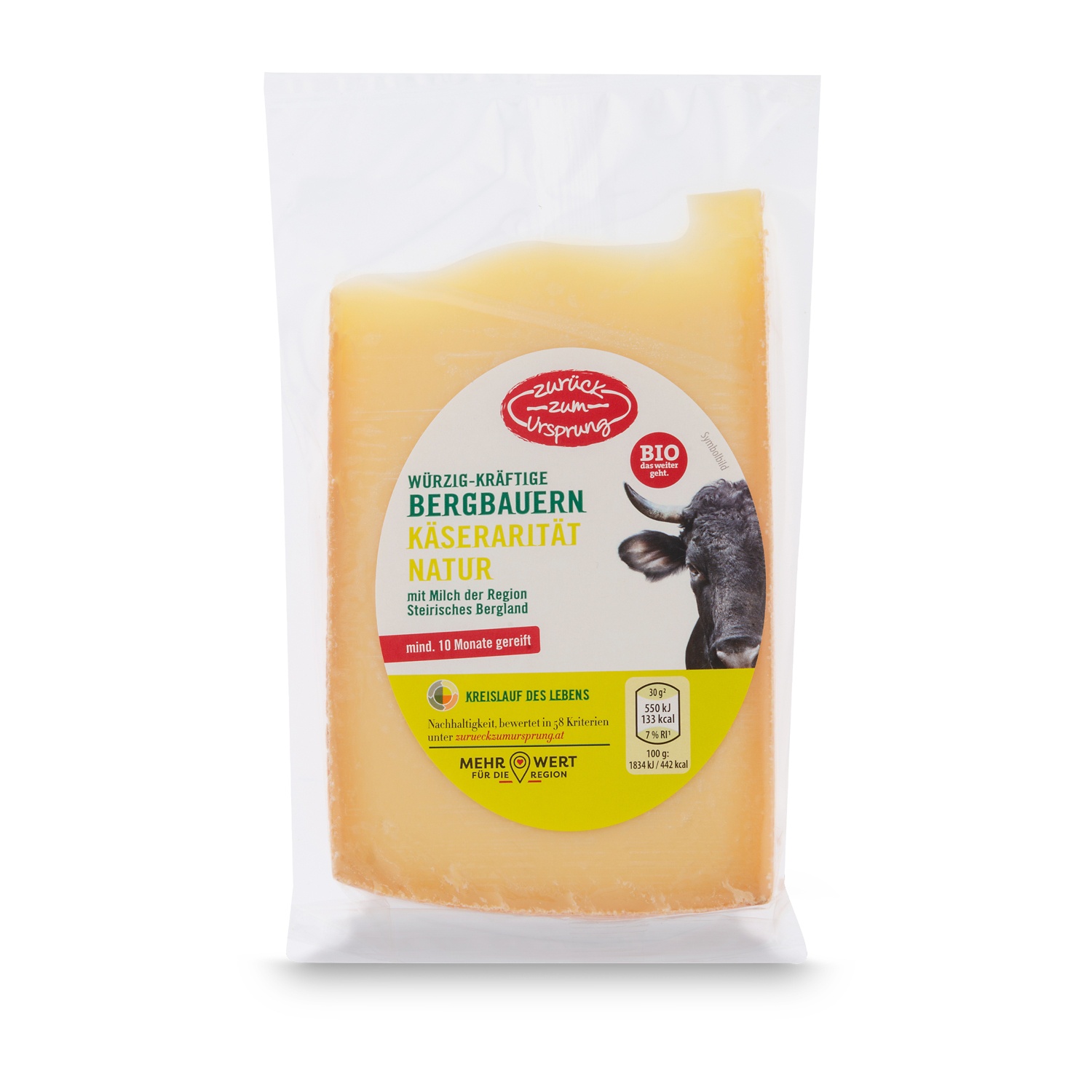 ZURÜCK ZUM URSPRUNG BIO-Bergbauern Käserarität, Natur 200 g