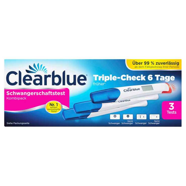 Clearblue Schwangerschaftstest Triple-Check ultra-früh, 3 St