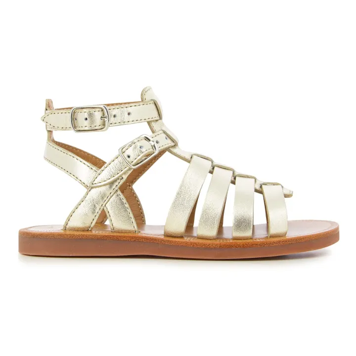 Pom d'Api Sandales Plagette Gladiator  | Argenté