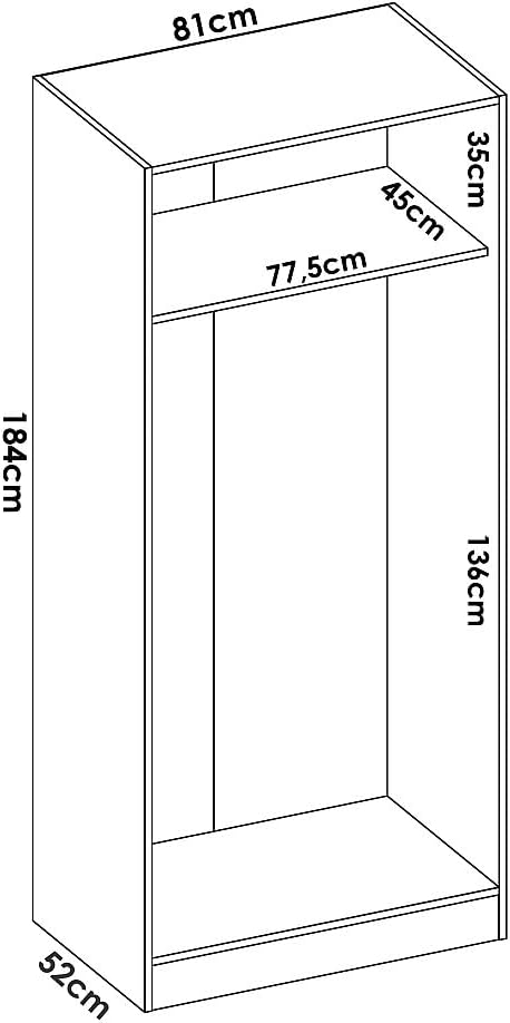 Vente-unique-Eckkleiderschrank mit 5 Türen - 173 cm - Weiß - LISTOWEL