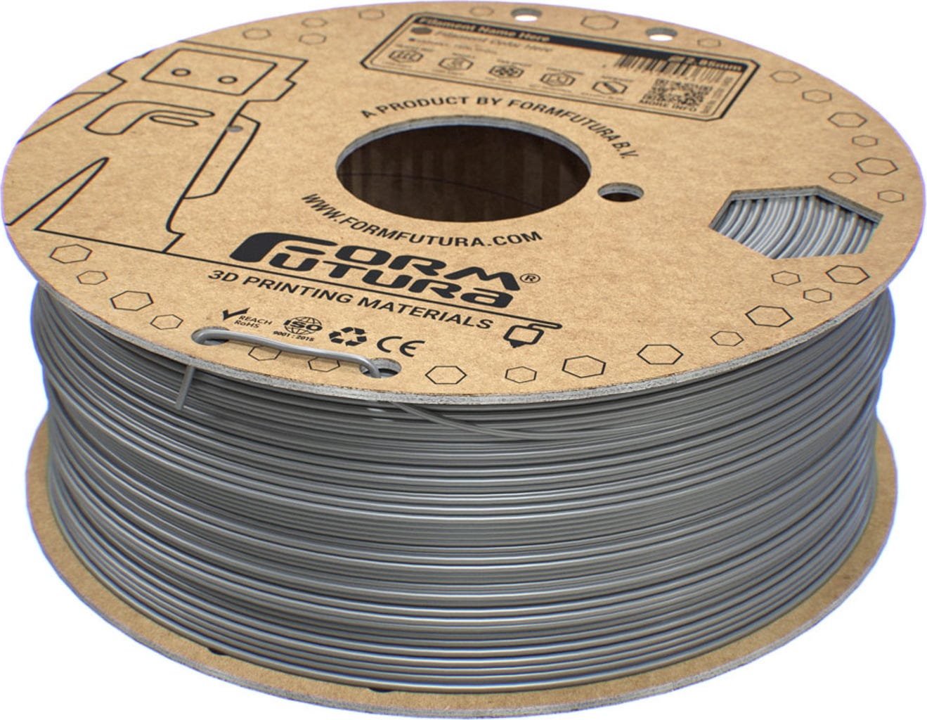 FormFutura  EasyFil™ ePETG Grey Aluminium, 1,75 mm / 1000 g    Benutzerfreundliches PETG Filament