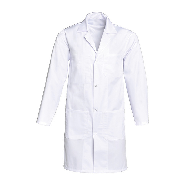 Blouse homme manches longues polycoton blanc, taille 40 / 42