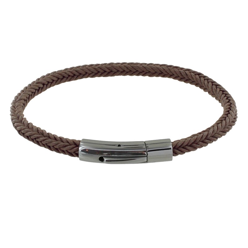 Bracelet Homme Tresse en Coton Carré Simple - Beige