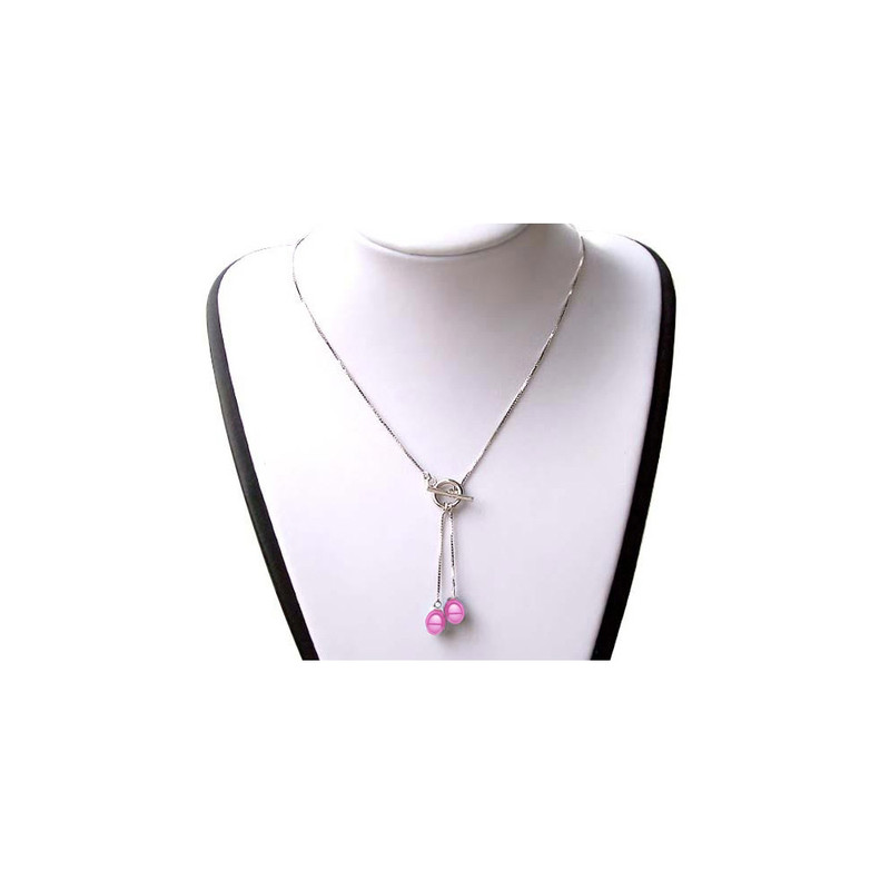 Collier Double Perles de Culture Rose et Argent 925