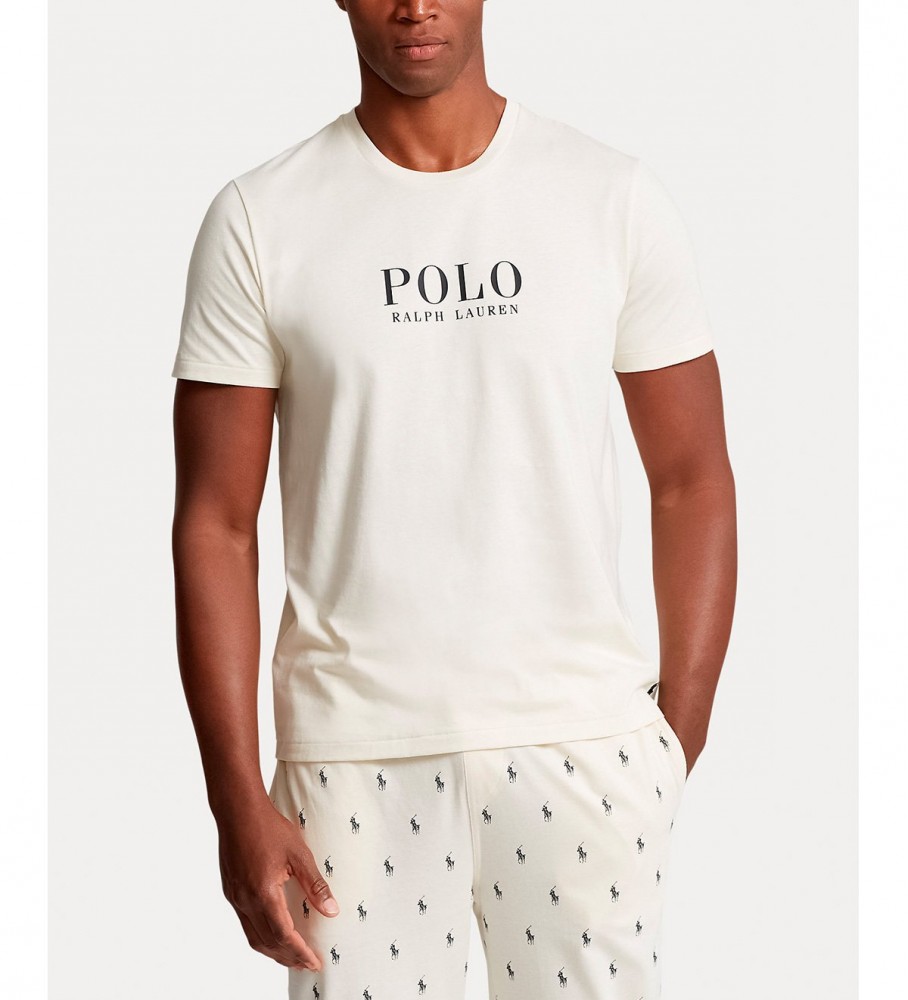 Camiseta Ralph Lauren bege com logo