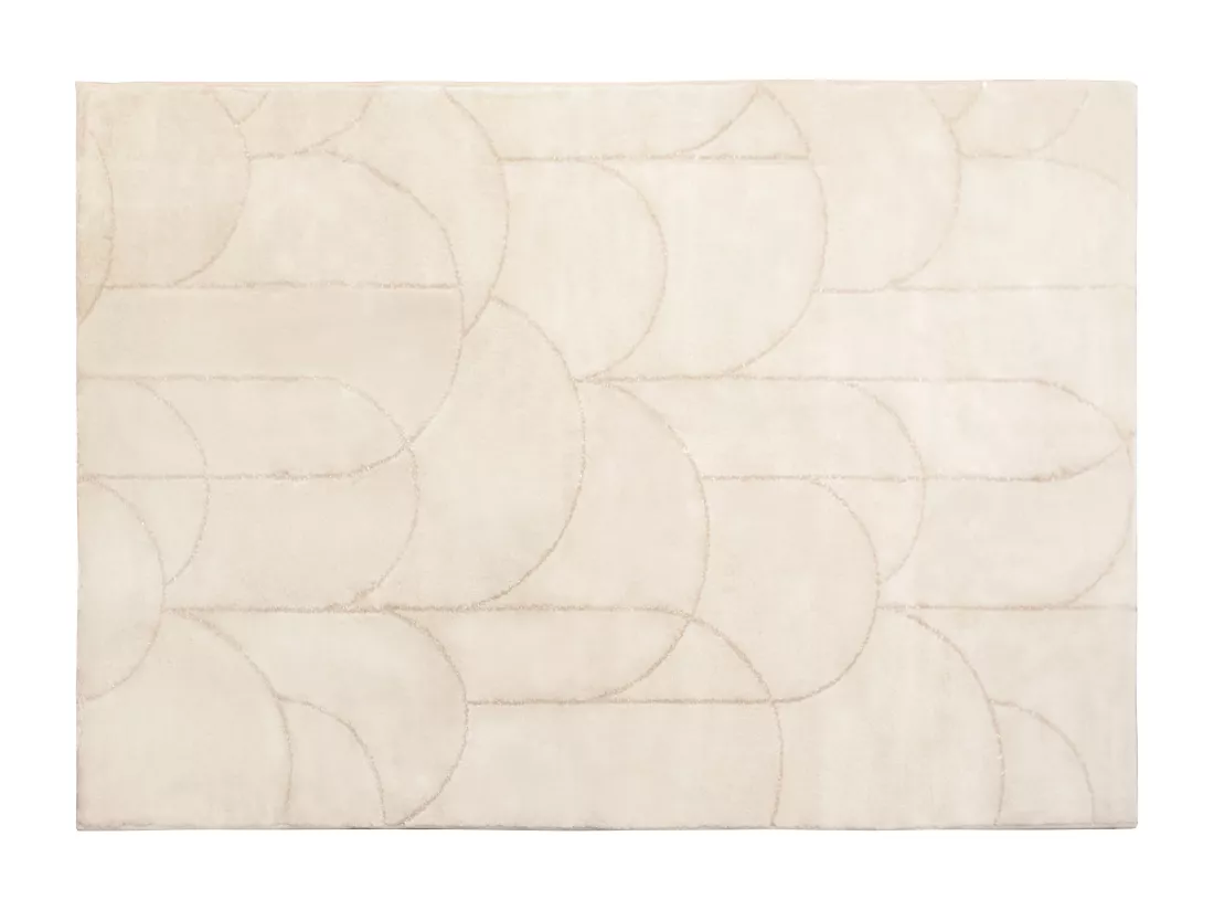 Tapis à motifs arcs brillants - 160 x 230 cm - Beige et doré - TIPRIO